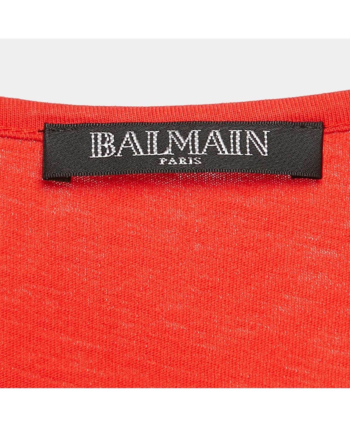 Pre-Owned Balmain Women's Red Logo Print Cotton Knit Button Front Sleeveless