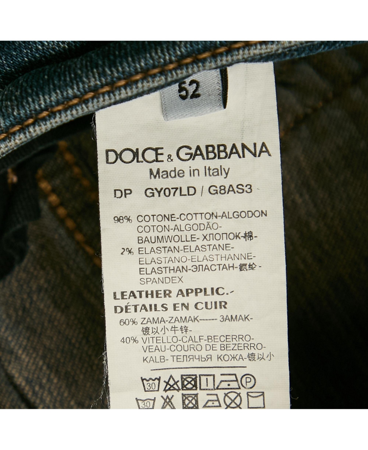 Pre-Owned Dolce & Gabbana Men's Blue Faded Denim Slim Fit Jeans