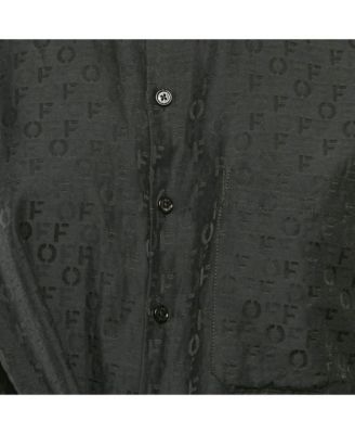 Women's Black Logo Jacquard Cotton & Silk Asymmetric Shirt Dress