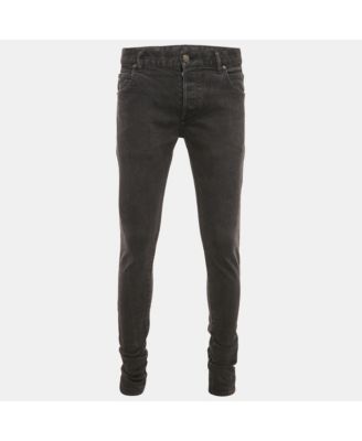 Men's Black Washed Denim Slim Fit Jeans