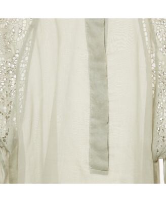 Women's Broderie Anglaise Cotton Blouse