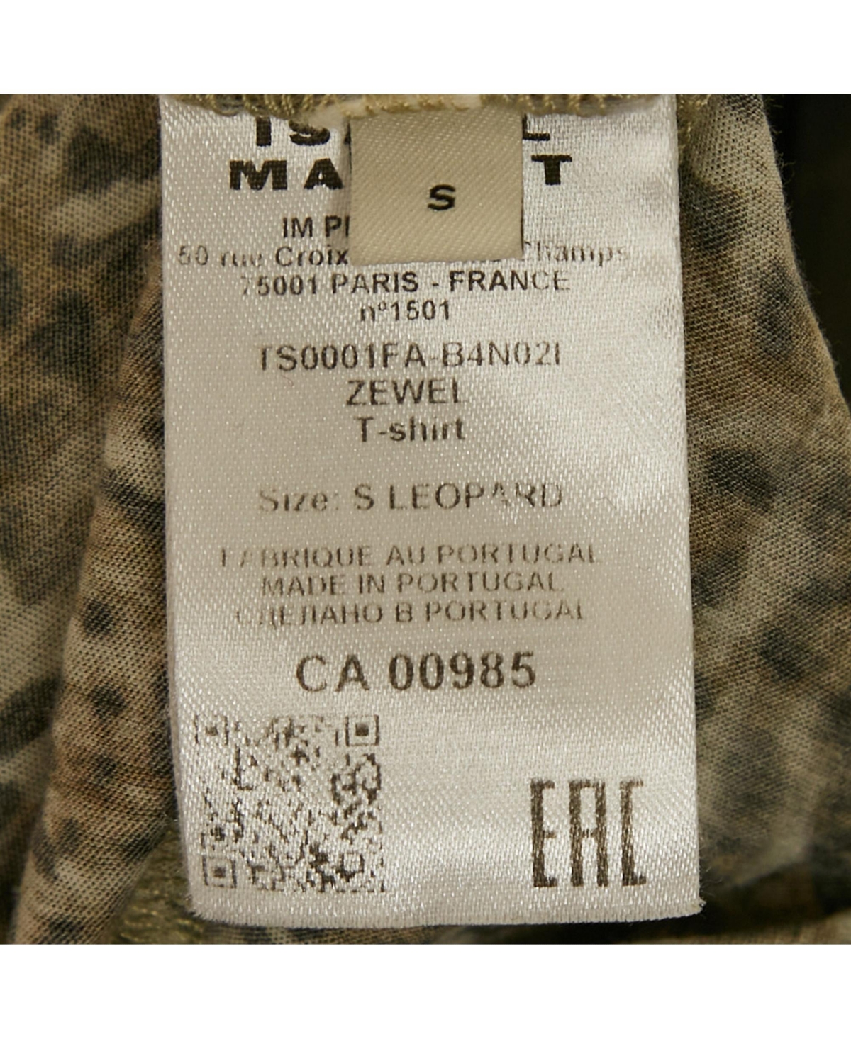Pre-Owned Isabel Marant Women's Leopard Print Cotton Zewel T-Shirt