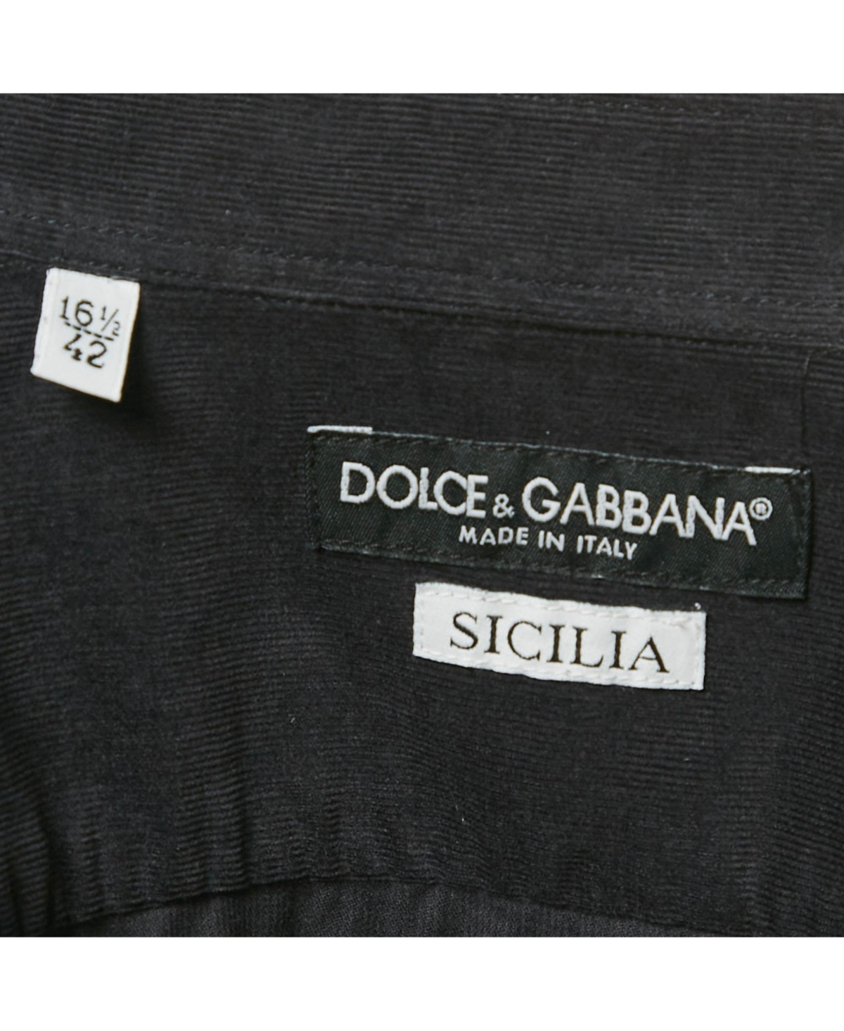 Pre-Owned Dolce & Gabbana Men's Black Corduroy Silica Shirt