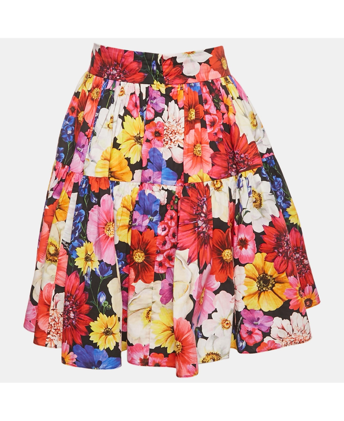 Pre-Owned Dolce & Gabbana Women's Multicolor Garden Print Cotton Mini Skirt