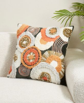 Velvet Boho Circles Down Filled Decorative Pillow, 20" x 20"