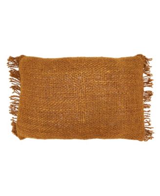 Fringe Poly Filled Decorative Pillow, 16" x 24"