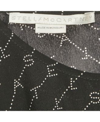 Women's Black Logo Print Silk Top & Pants Set