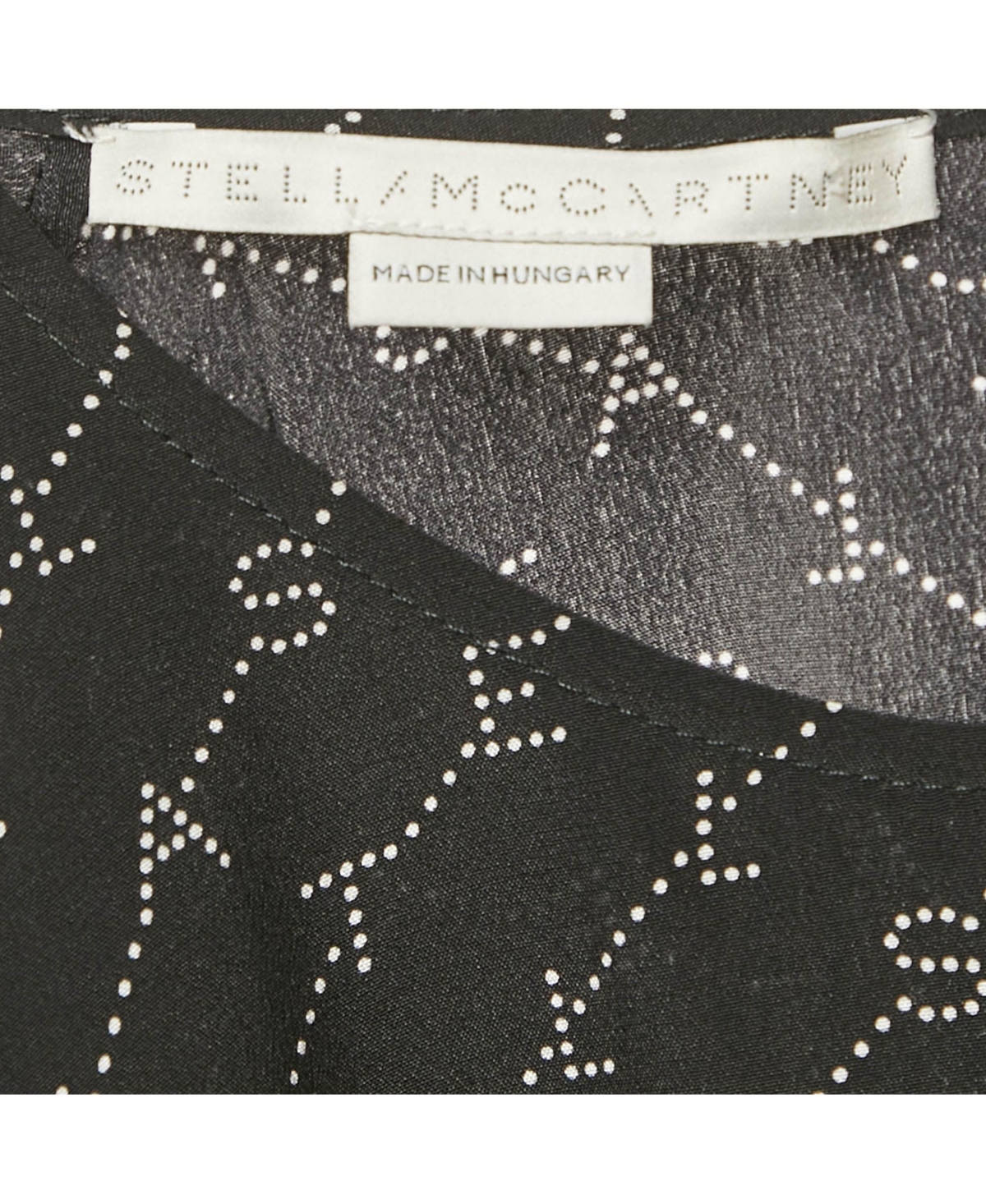 Pre-Owned Stella Mccartney Women's Black Logo Print Silk Top & Pants Set