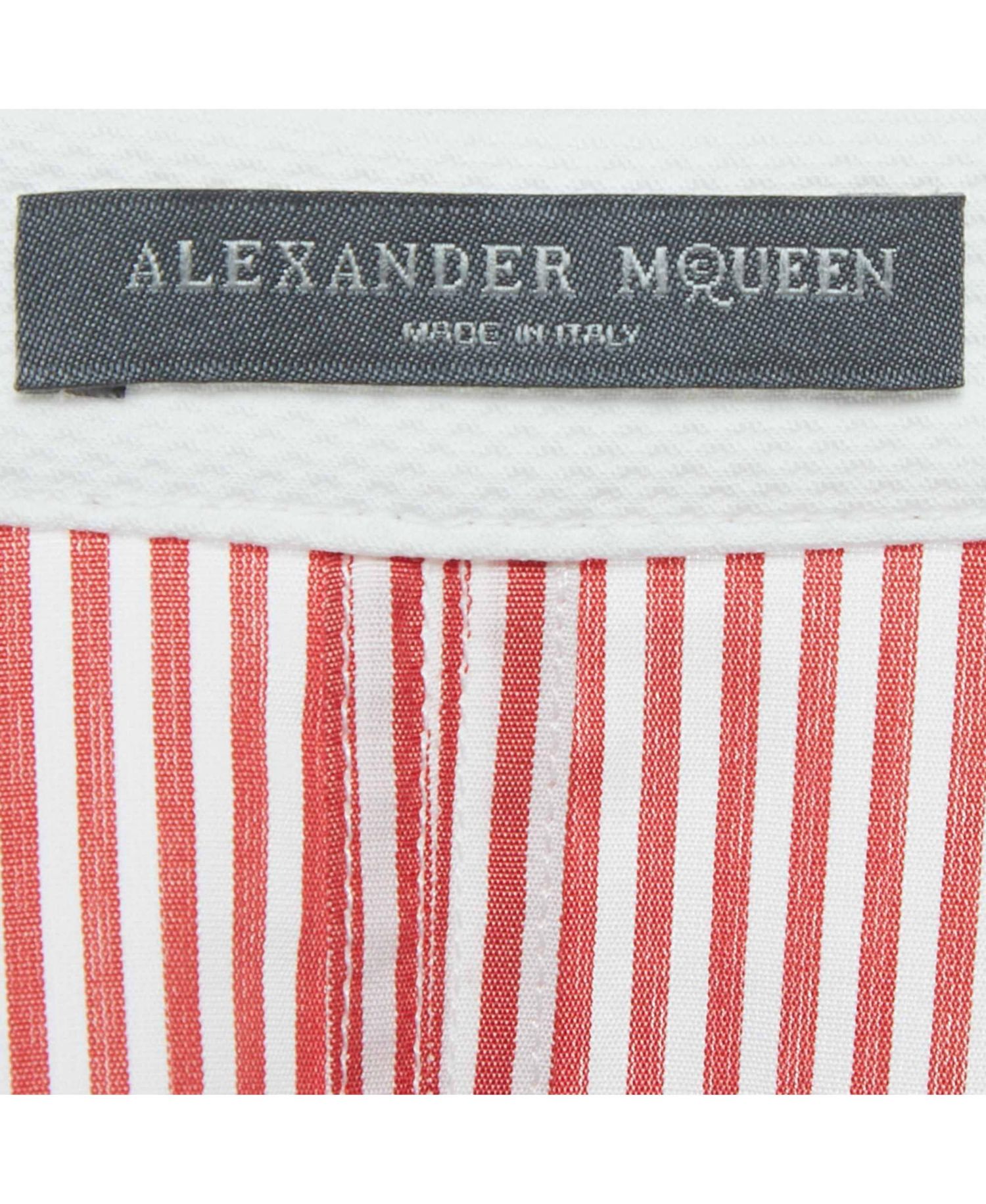 Women's Red /white Striped Cotton High Low Shirt Dress
