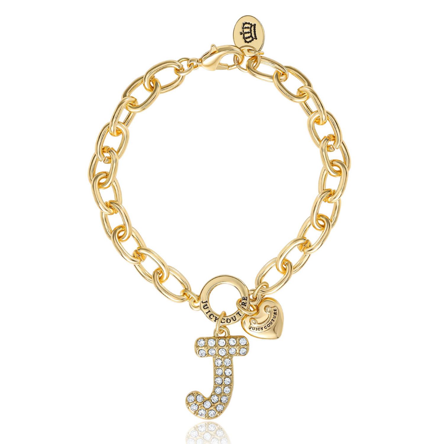 PavÃ© Initial Charm Bracelet - 7.5'' Tone Link