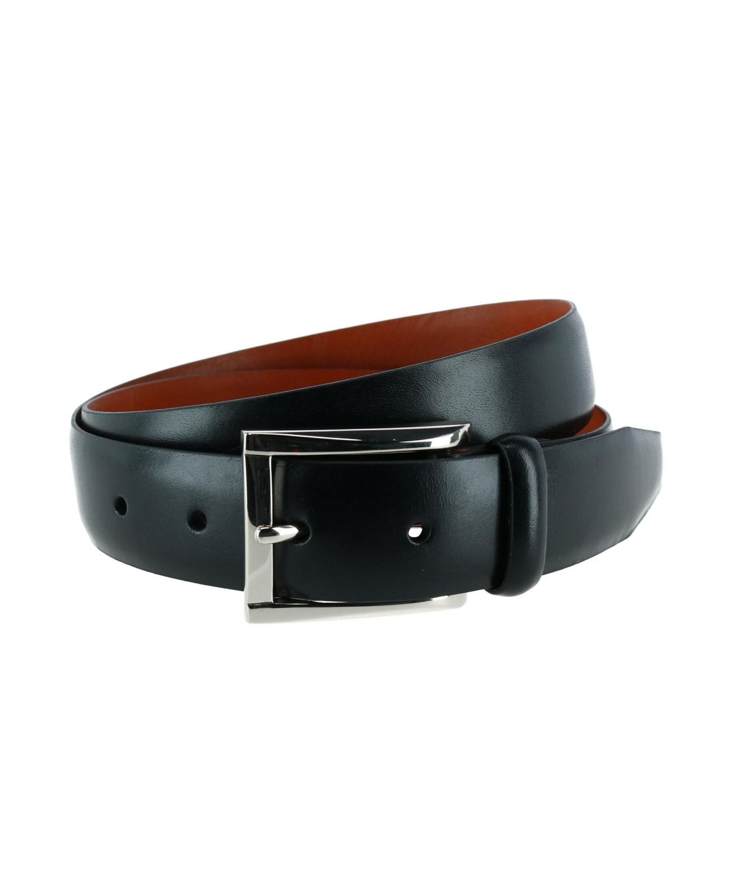 Мужской ремень TRAFALGAR Broderick 32mm Leather Dress Belt - Full Grain Leather, Classic Square Buckle, цвет: Чёрный — фото 6