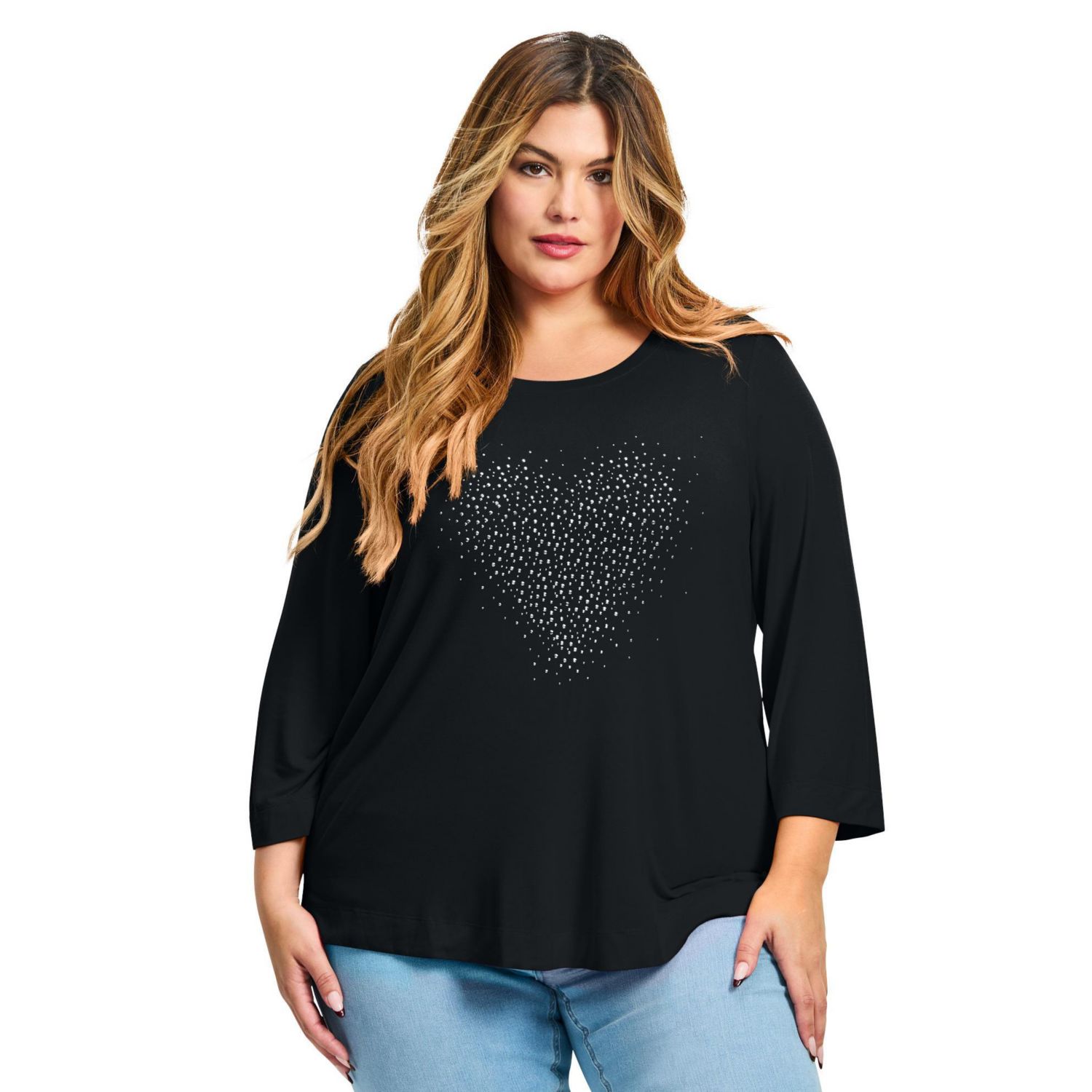 Women's Plus Size Love Heart Top