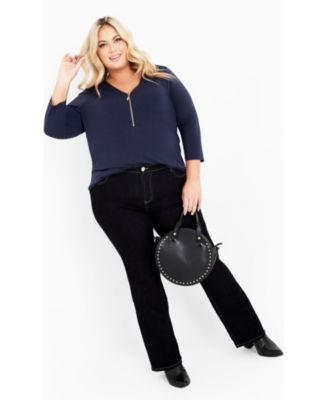 Women's Top Fiona Zip Print