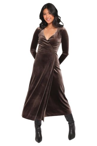midi dress with cape overlay Café Caramel Knit Cape Midi Set L / Camel