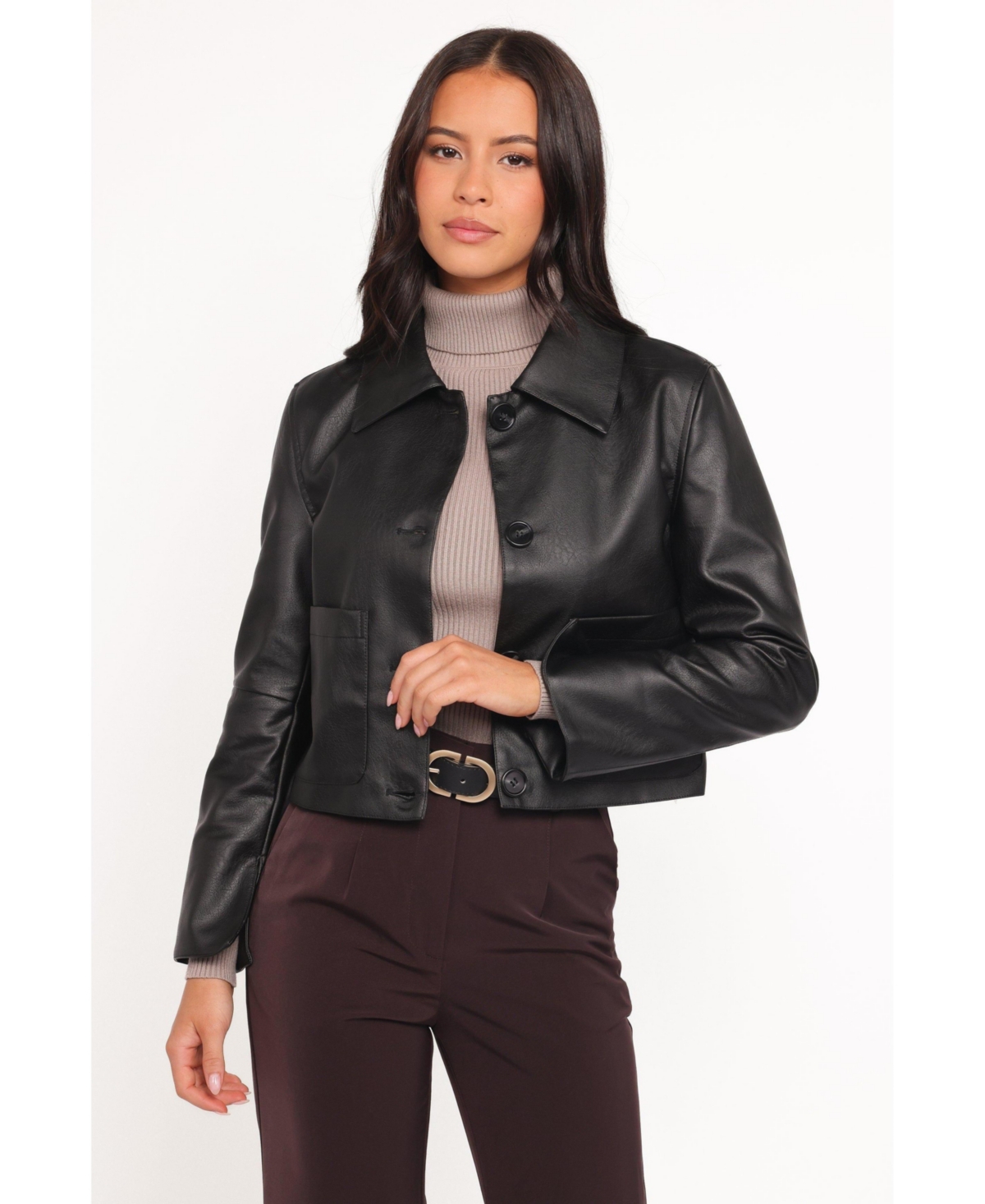 Petal and Pup Women's Hope Crop Faux Leather Jacket
