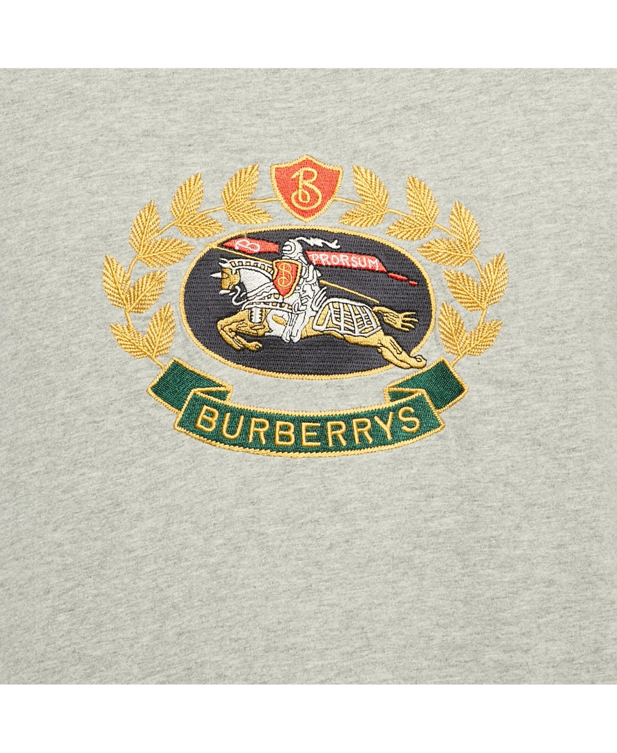 Pre-Owned Burberry Men's Grey Logo Embroidered Jersey T-Shirt