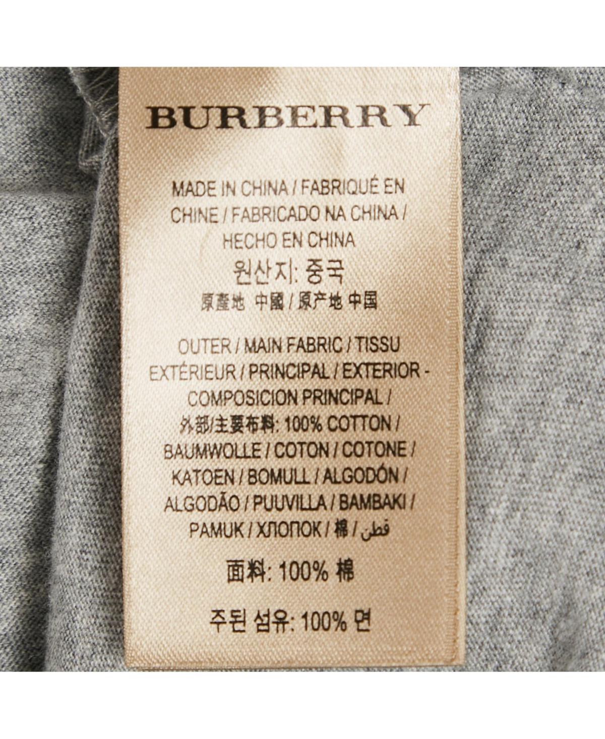 Pre-Owned Burberry Men's Grey Melange Embroidered Jersey Crewneck T-Shirt