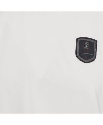 Men's White Jersey Applique Detail T-Shirt