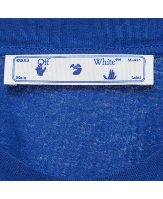 Men's Blue Logo Print Cotton T-Shirt