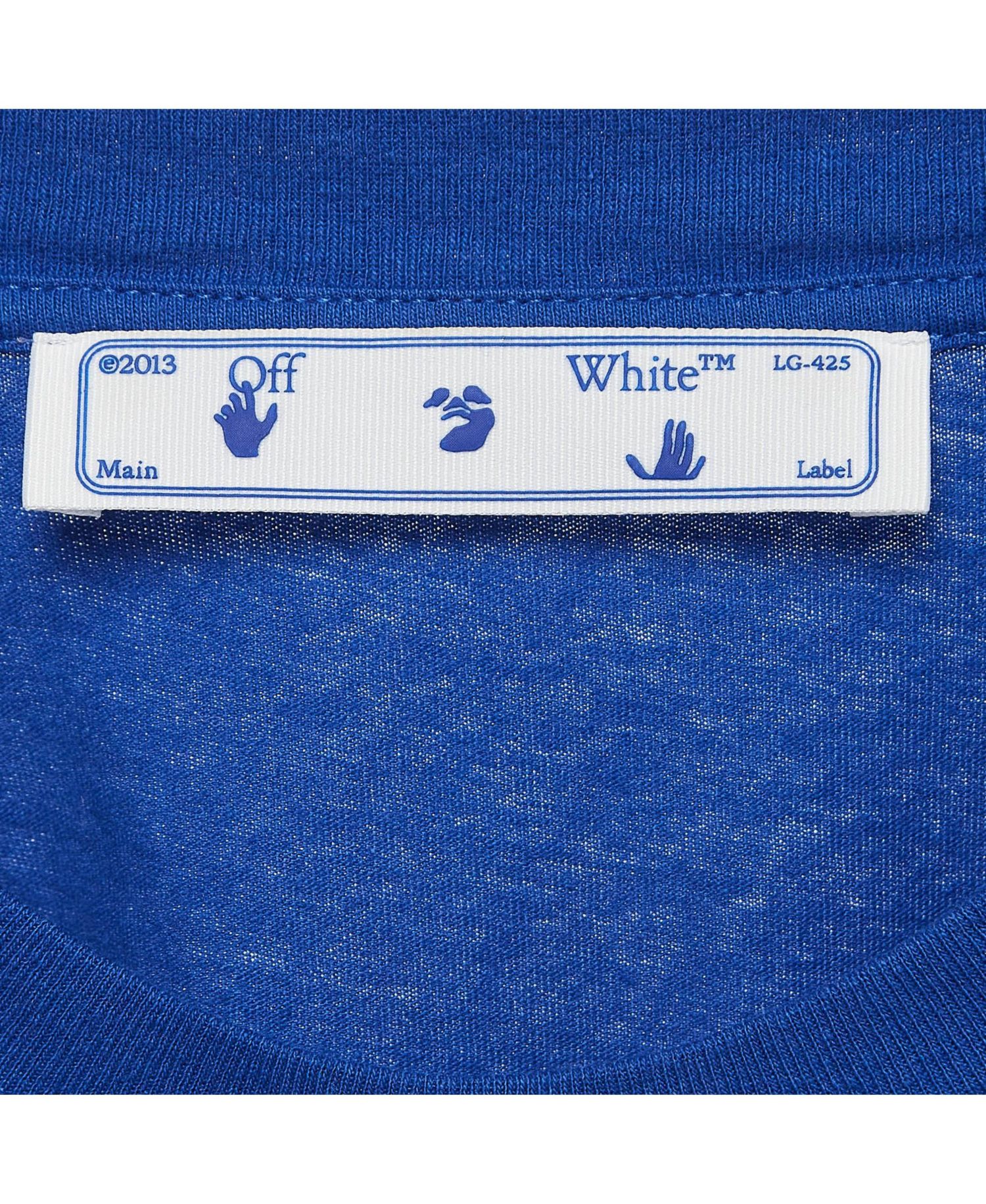 Men's Blue Logo Print Cotton T-Shirt