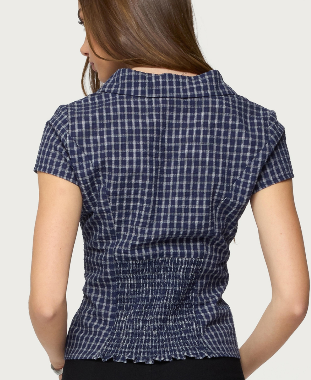 Edikted Women's Oriya Gingham Tailored Button Up Shirt