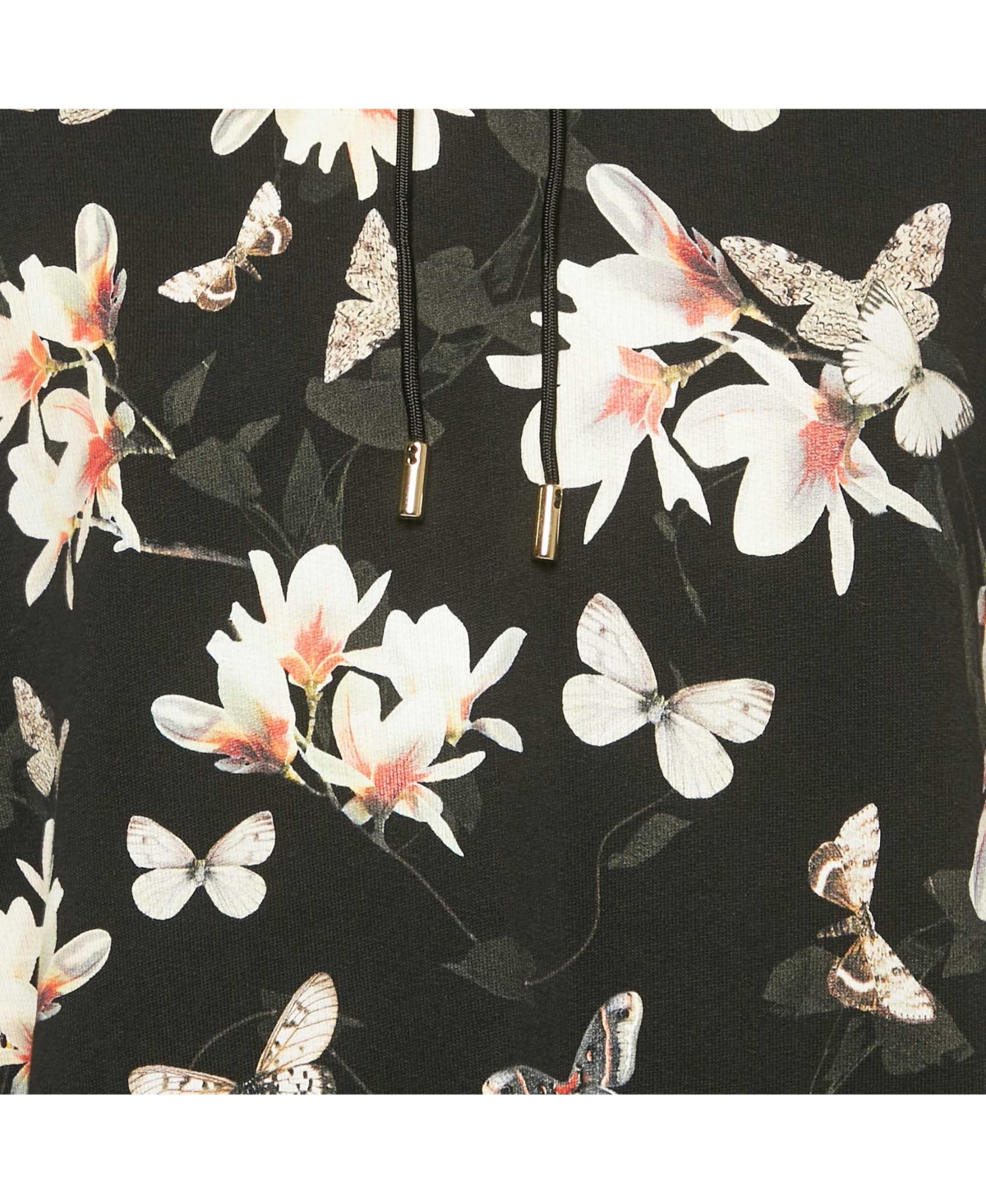 Pre-Owned Givenchy Women's Black Floral Print Cotton Sleeveless Hoodie