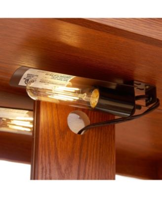 Glass Cabinet with Adjustable Glass Shelves 2 Doors and 1 drawer Cabinet Bulb Included