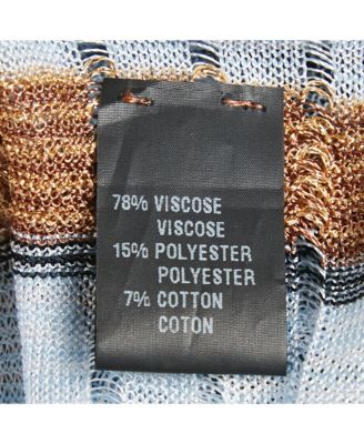 Women's Pre-Owned M Missoni Blue Lurex Knit Open Front Cardigan One