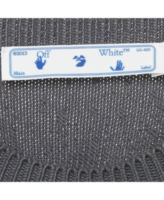 Women's Grey Rib Knit Rhinestone Sweater