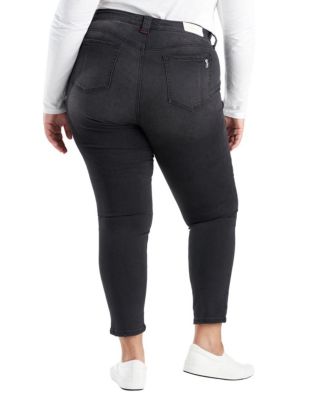 Women's Black Denim High Rise Pintuck Ankle Skinny in 28" inseam - Shyla