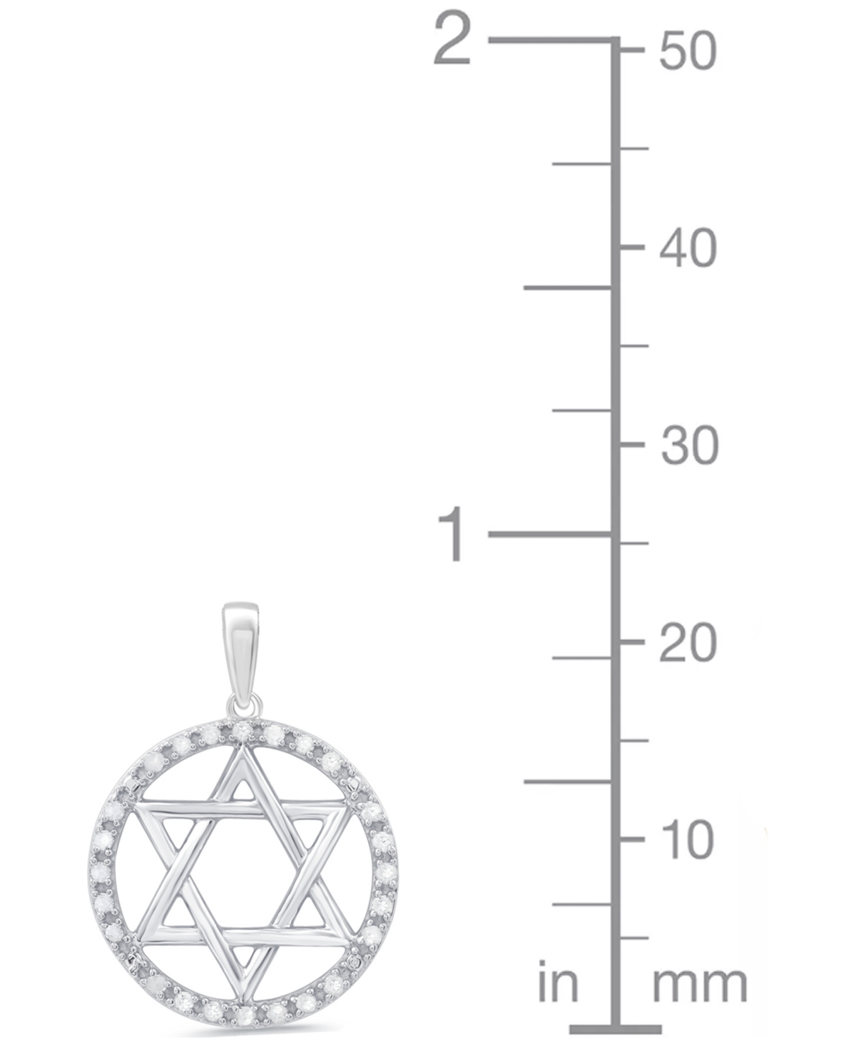 Marsala Diamond Star of David Pendant Necklace (1/4 ct. t.w.) in Sterling Silver
