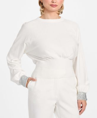 Women's Posa Long-Sleeve Bling Cuff Sweater