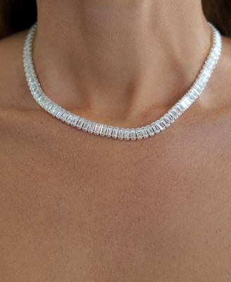 Crystal Baguette Tennis Necklace