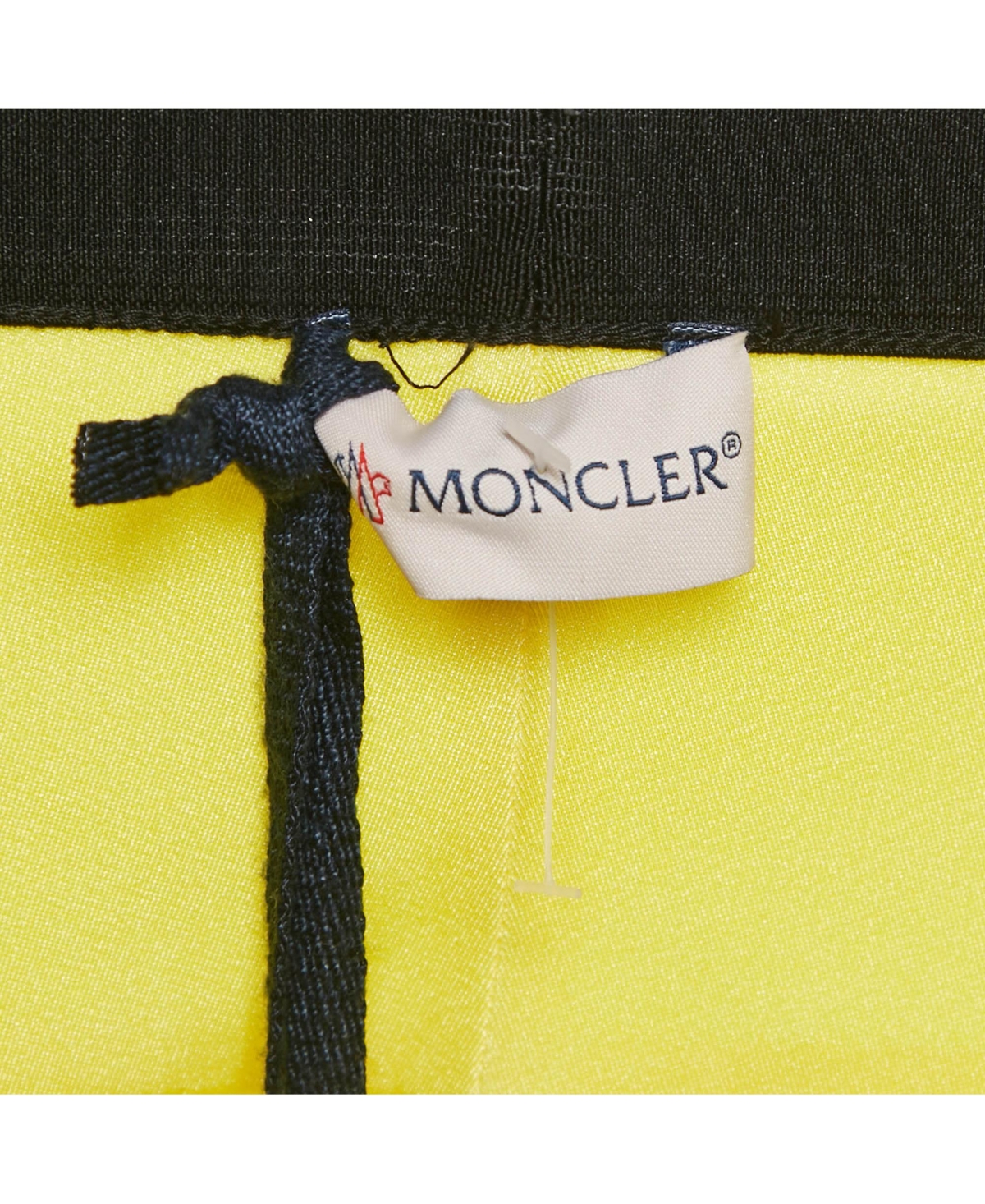 Pre-Owned Moncler Women's Yellow Logo Print Jersey Leggings