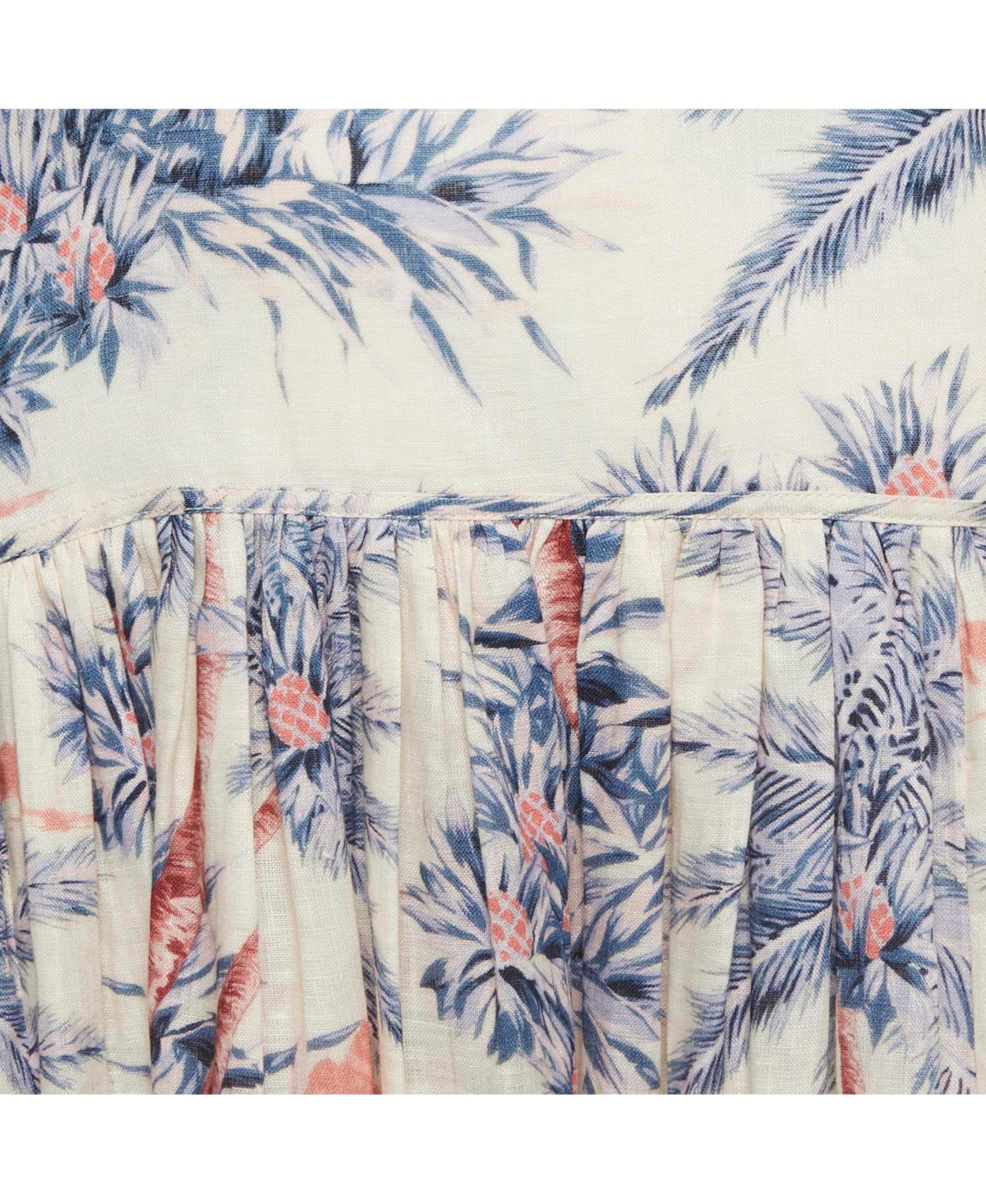 Pre-Owned Zimmermann Women's Pink Palm Tree Print Linen Halter Neck Maxi Dress