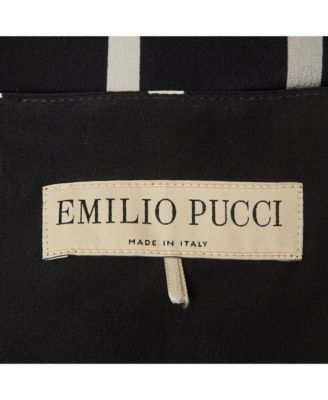 Women's Black Pinstripe Silk Short Shift Dress