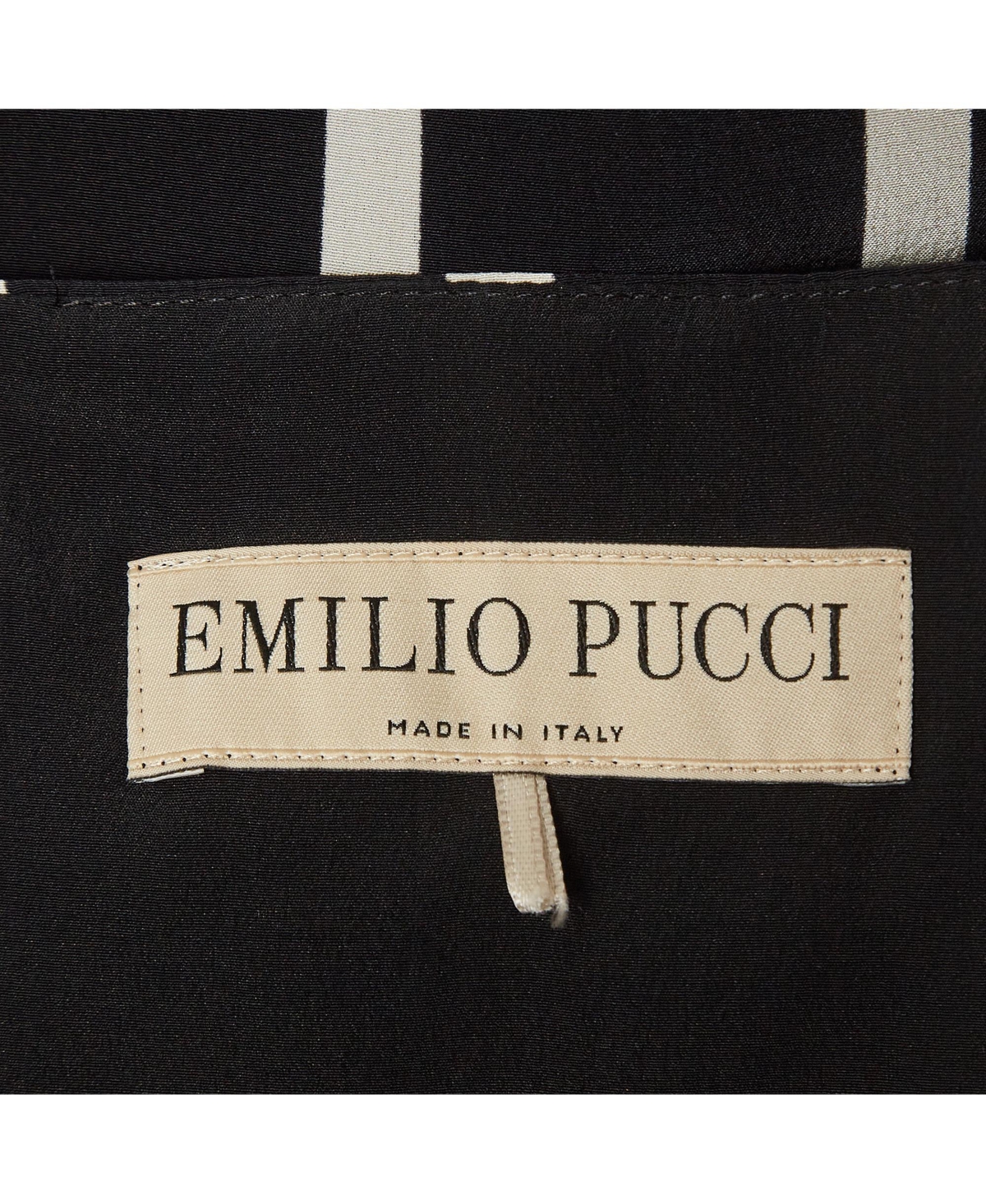 Pre-Owned Emilio Pucci Women's Black Pinstripe Silk Short Shift Dress