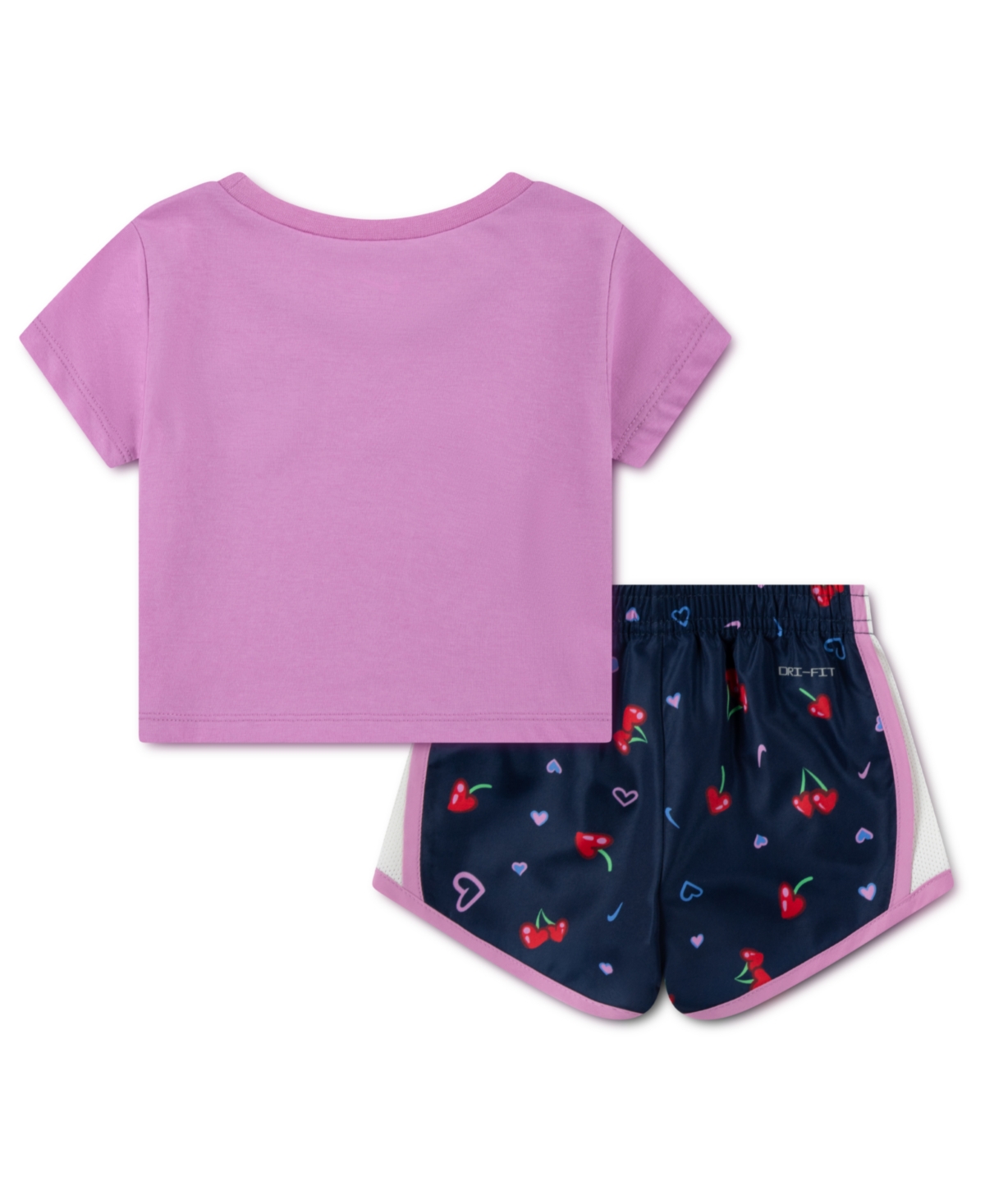 Nike Baby Girls' Crewneck T-Shirt and Cherry Shorts, 2-Piece Set