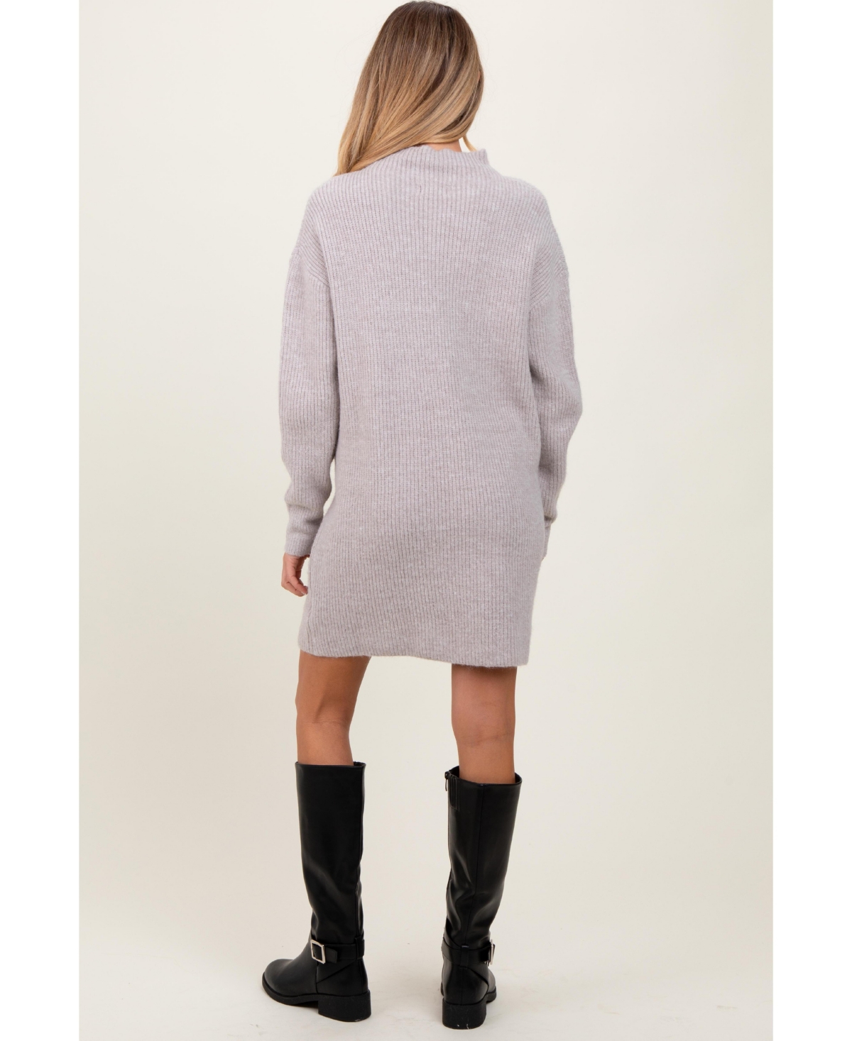 Pinkblush Maternity Mocha Mock Neck Mini Sweater Dress