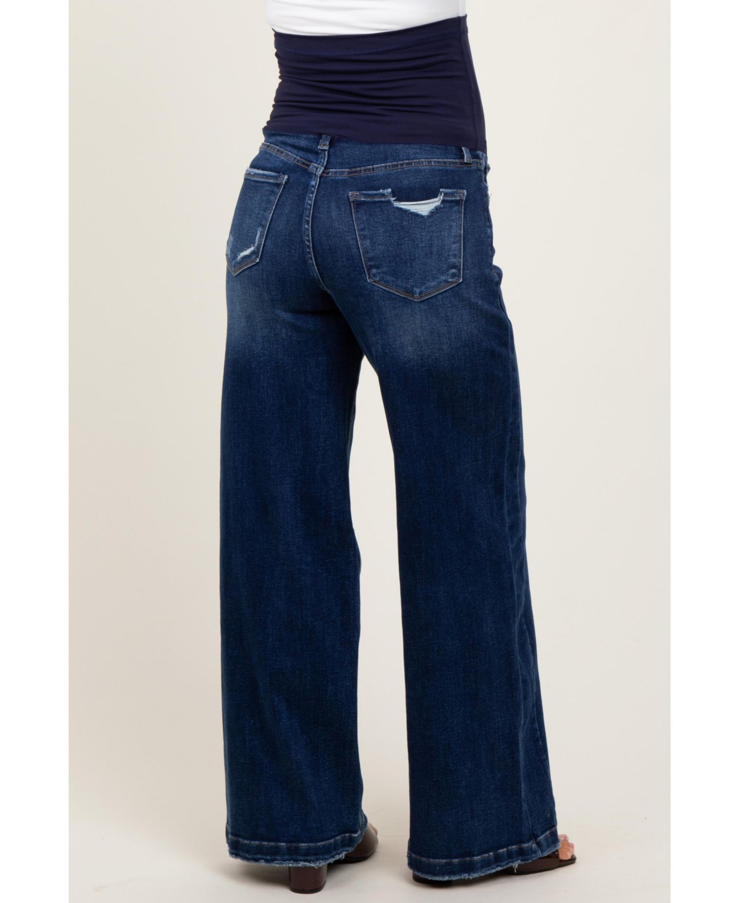 Женские джинсы Pinkblush Navy Baggy Wide Leg, цвет: Тёмно-синий — фото 4