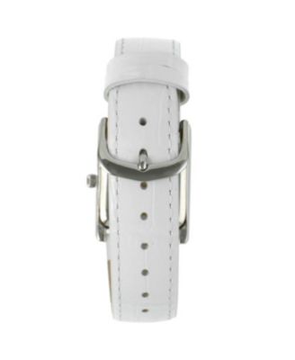 Women's Tank Watch Roman Dial White Leather Strap