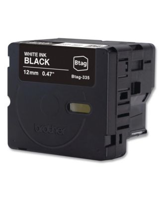 BTAG335 0.47 in. x 13.1 ft. Genuine P-Touch BTAG Label Tapes - White on Black