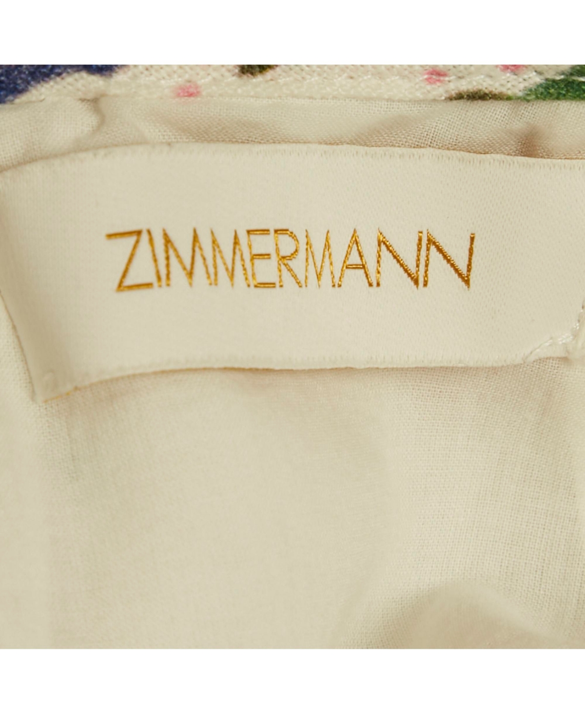 Pre-Owned Zimmermann Women's Multicolor Printed Linen Lovestruck Ruffled Dress