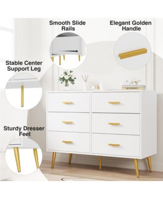 Dresser With 6 Drawers for Bedroom Storage Drawers Chest of Drawers