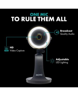 WebMic HD Pro All-in-One Webcam with Mic and Ring Light in Silver