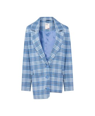 Women's Linen-Blend Checked Free Heaven Blazer
