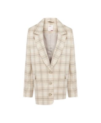 Women's Linen-Blend Checked Free Heaven Blazer