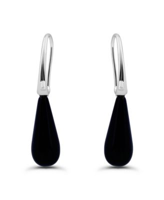 14K Gold Plated Multi Genuine Stone Teardrop Earrings