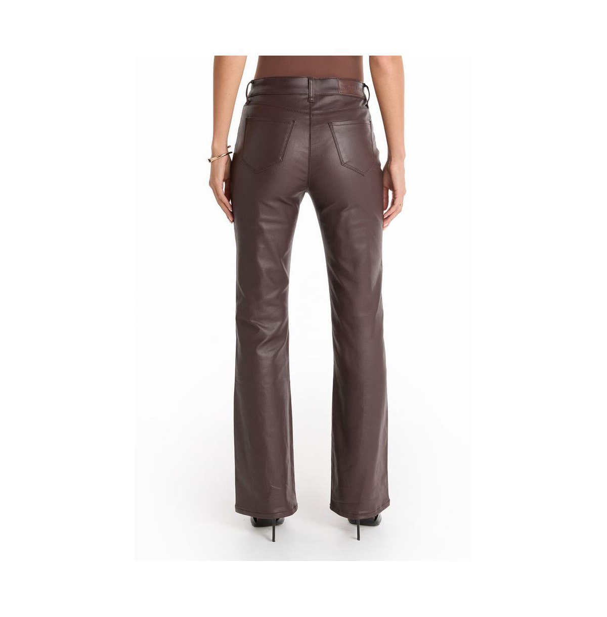 The Noli Shop Women's Aria Coated Flare Jean - Merlot