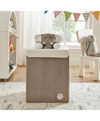 Collapsible Corduroy Kids Plush Laundry Hamper Toy Storage